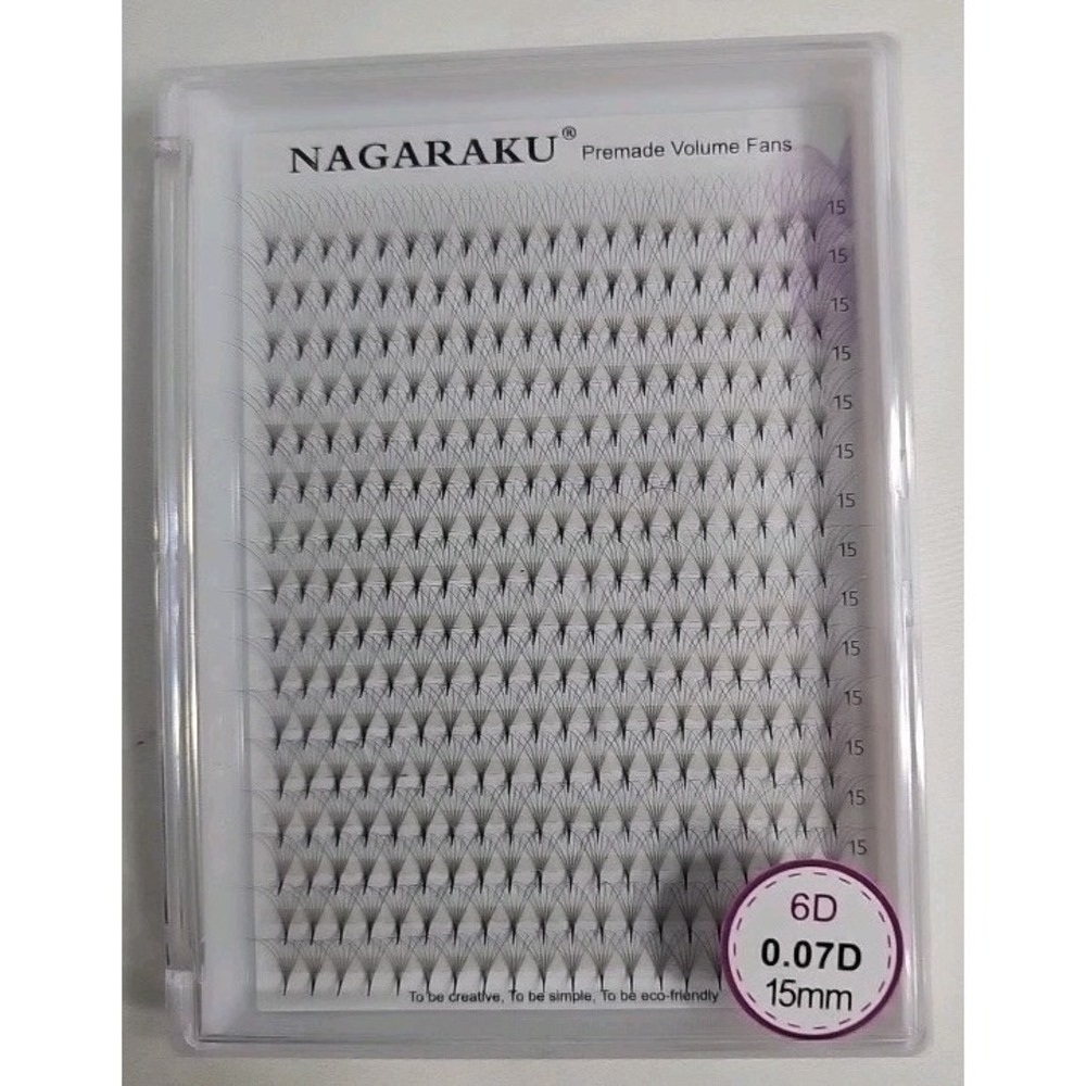 NAGARAKU 6D W Shape Eyelashes Extension 0.07Ð 15mm - Premade Fans 16 rows
